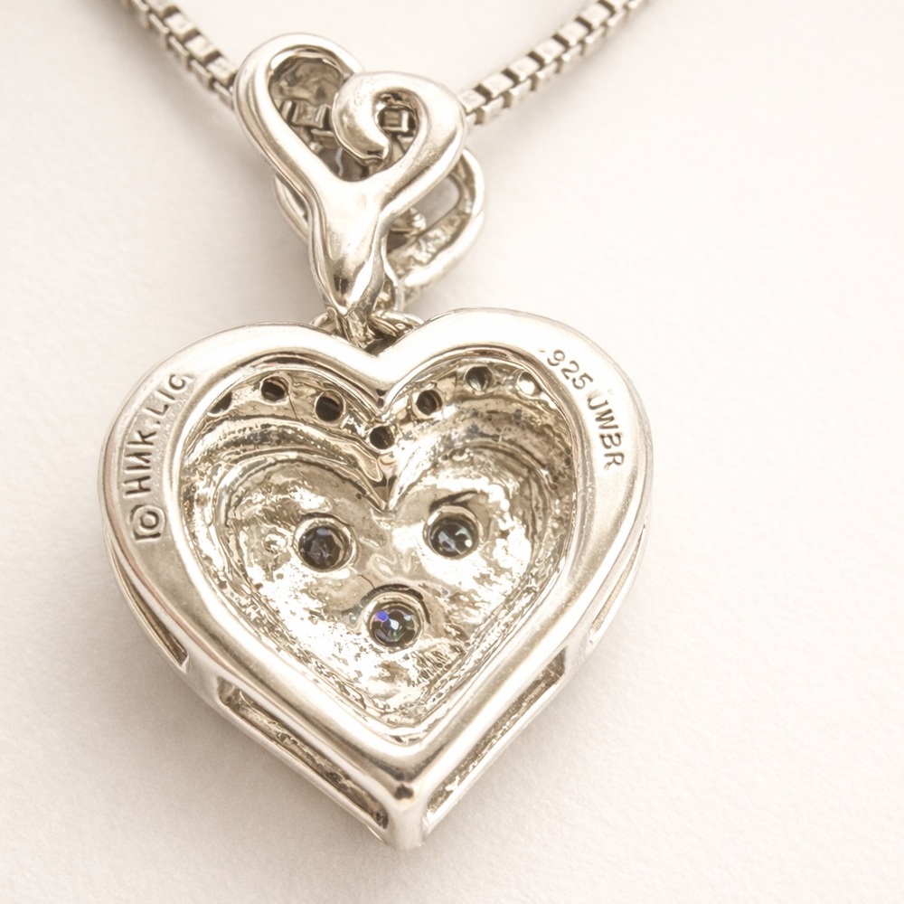 Hallmark 1/5 CT Lab Diamond Heart Pendant 925 Sterling Silver Necklace 18” - Picture 5 of 9
